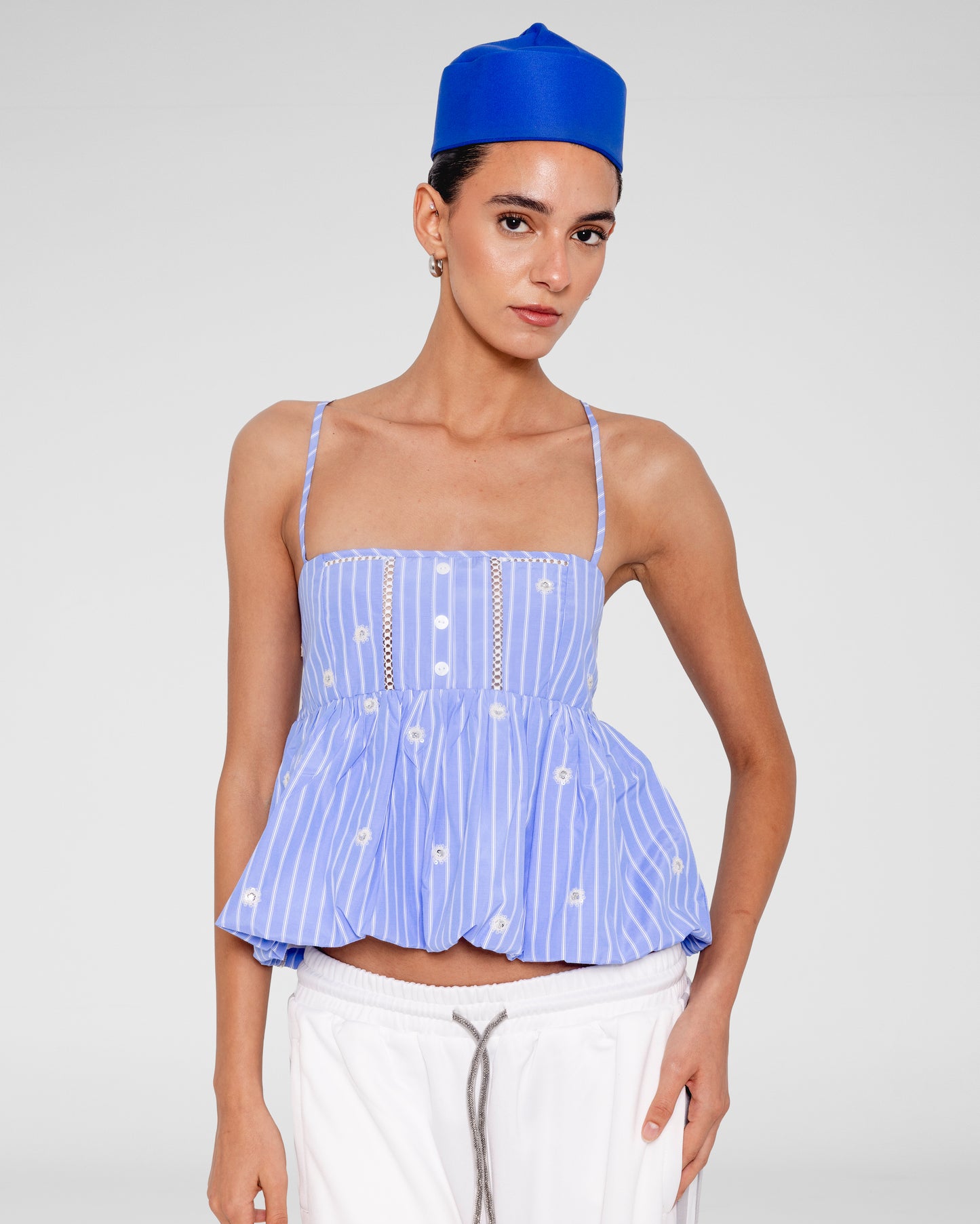 Seaside Stripe Peplum Cami