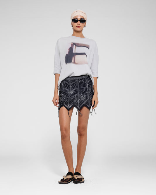Abstract Print Oversized Tee