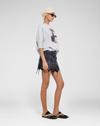 Abstract Print Oversized Tee