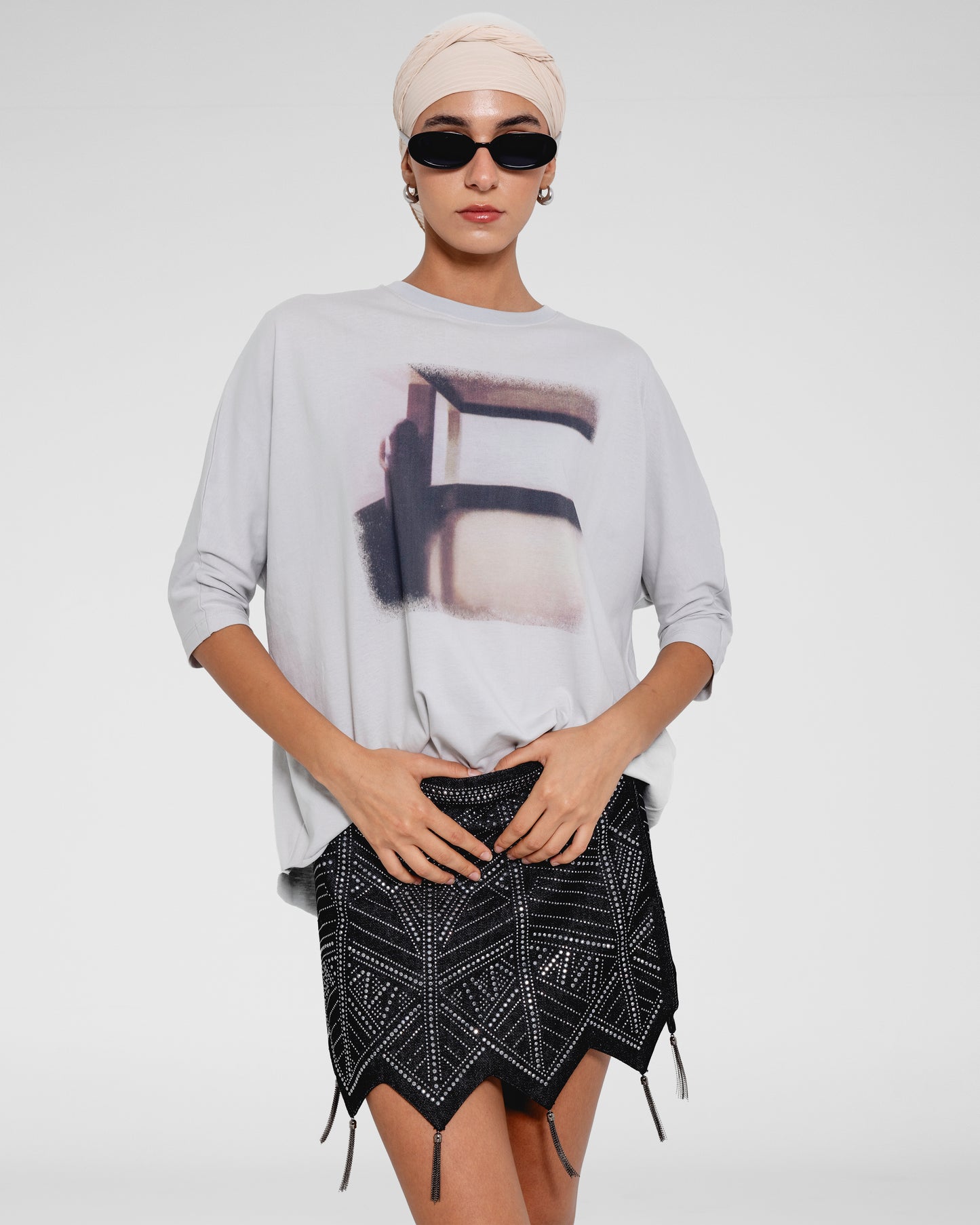 Abstract Print Oversized Tee