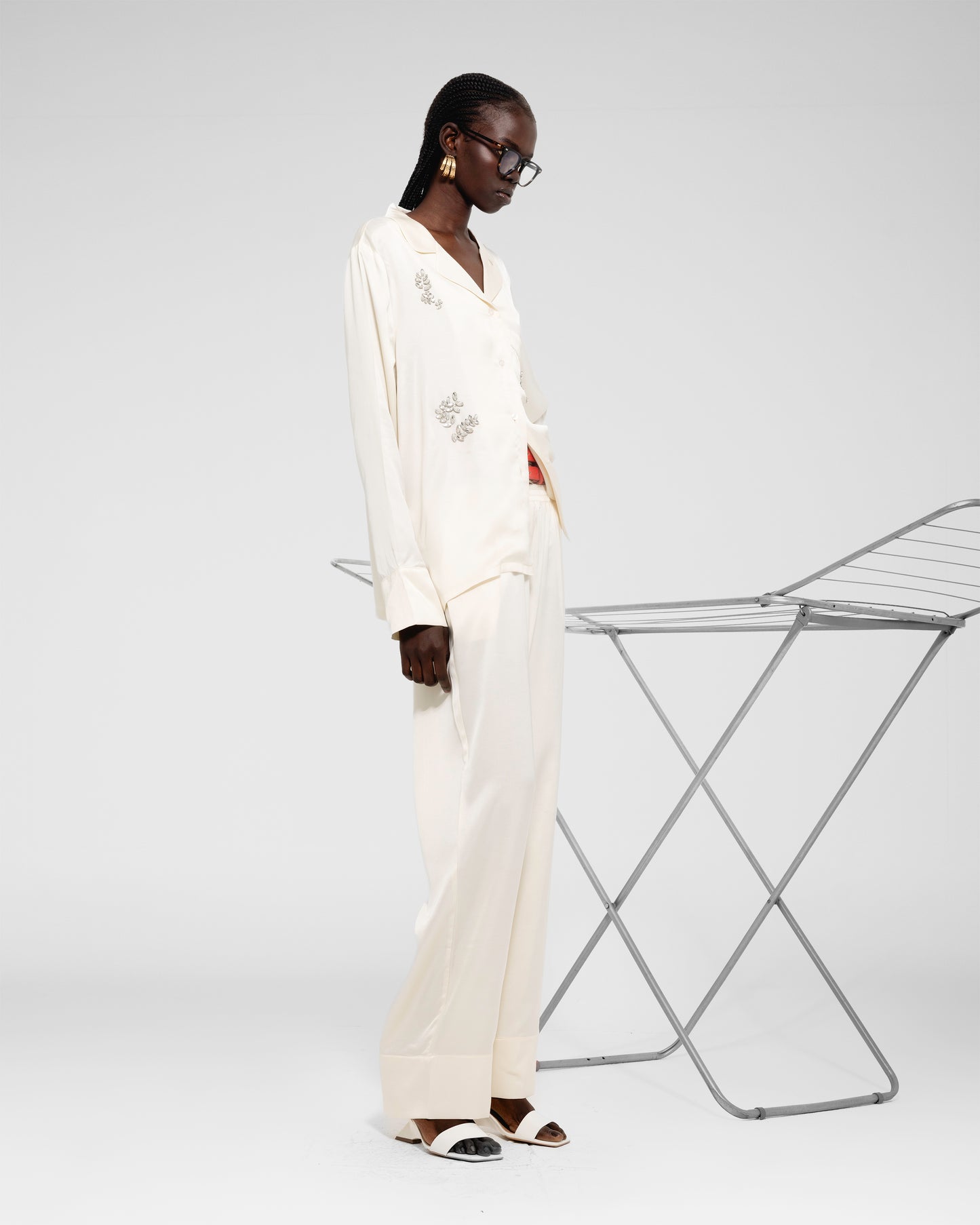 Wide-Leg silk Pants