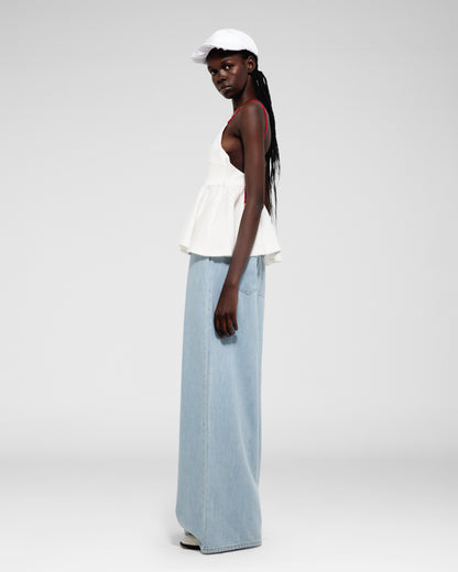 Wide-Leg Light Wash Jeans