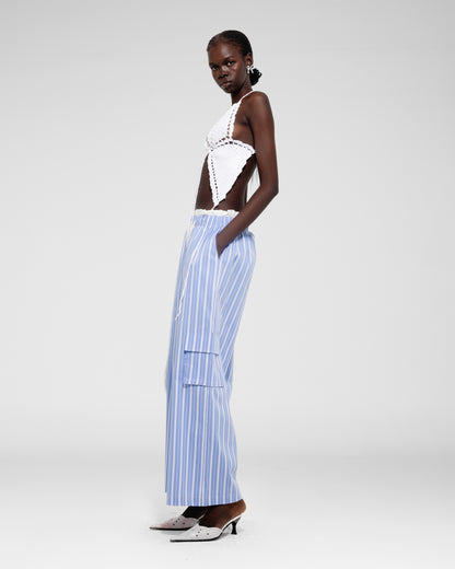 Striped Wide-Leg Pants