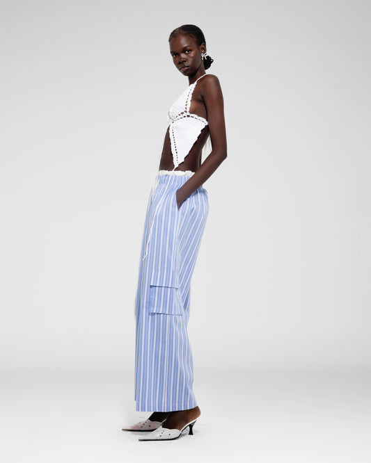 Striped Wide-Leg Pants