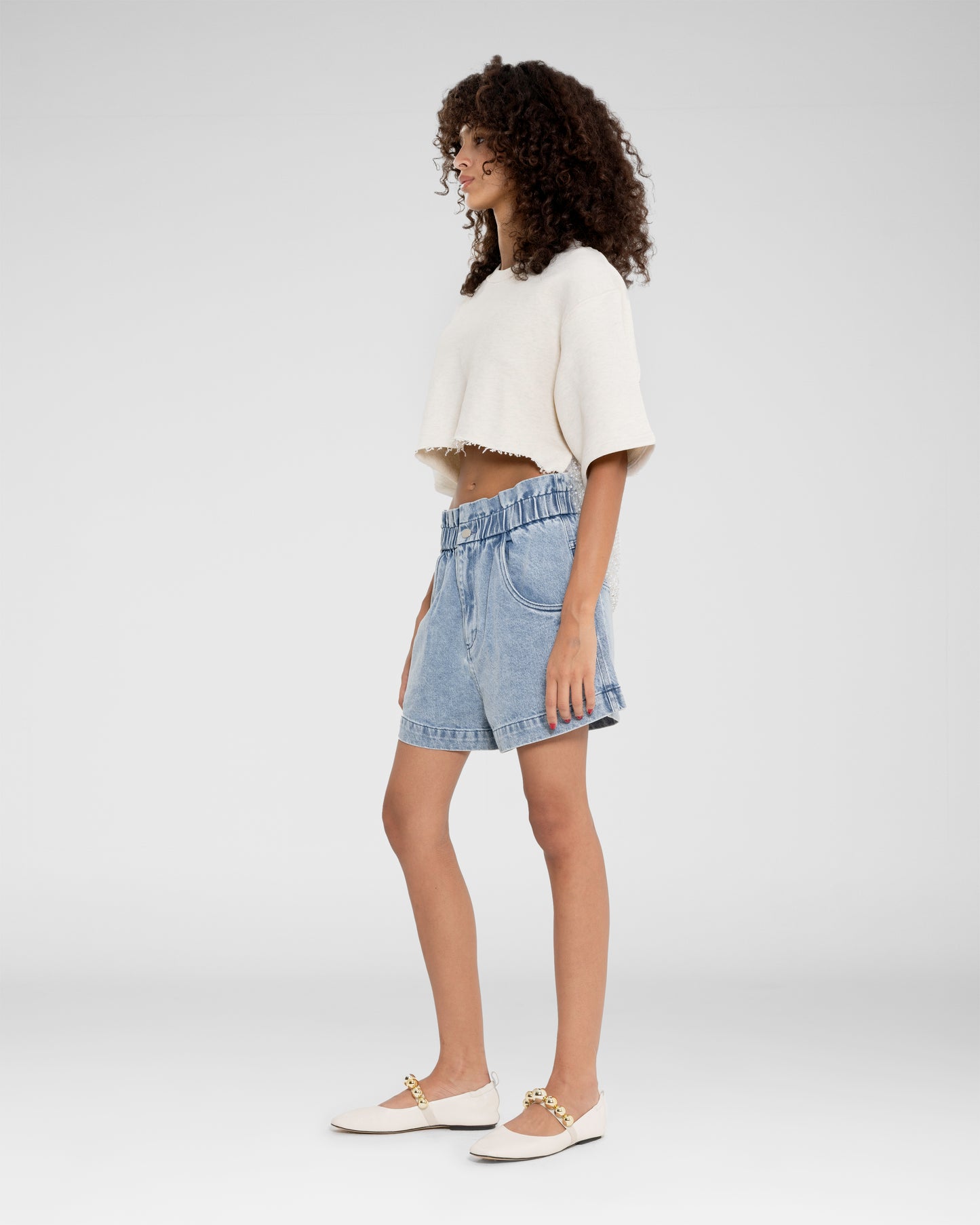High-Waist  Paperbag Shorts
