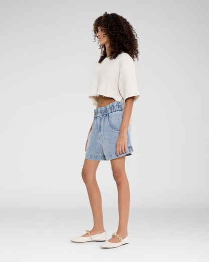 High-Waist  Paperbag Shorts