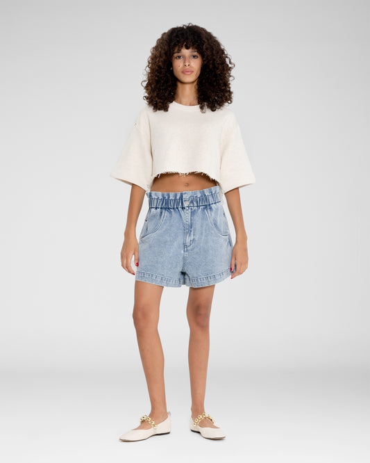 High-Waist  Paperbag Shorts
