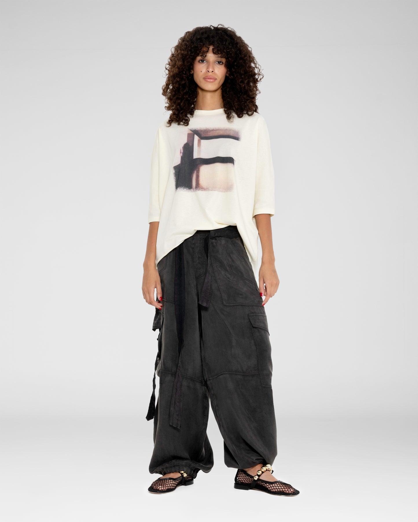 Abstract Print Oversized Tee
