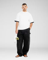 Check Hem Tee — White