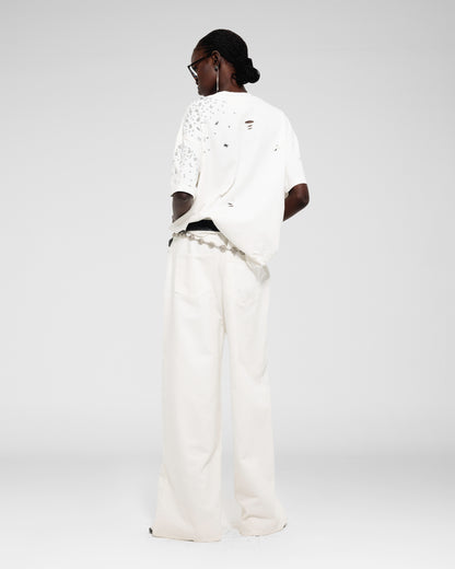Wide-Leg Light Wash Jeans