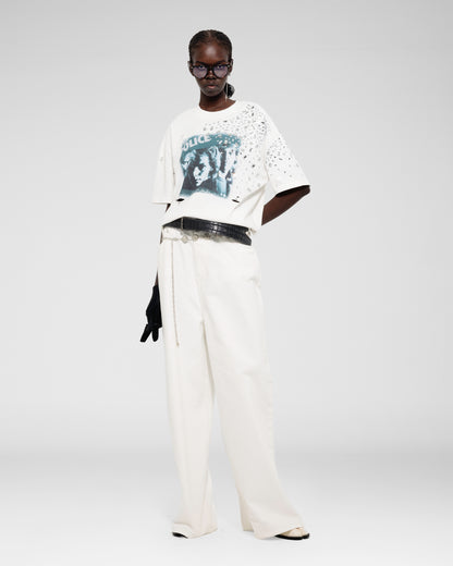Wide-Leg Light Wash Jeans