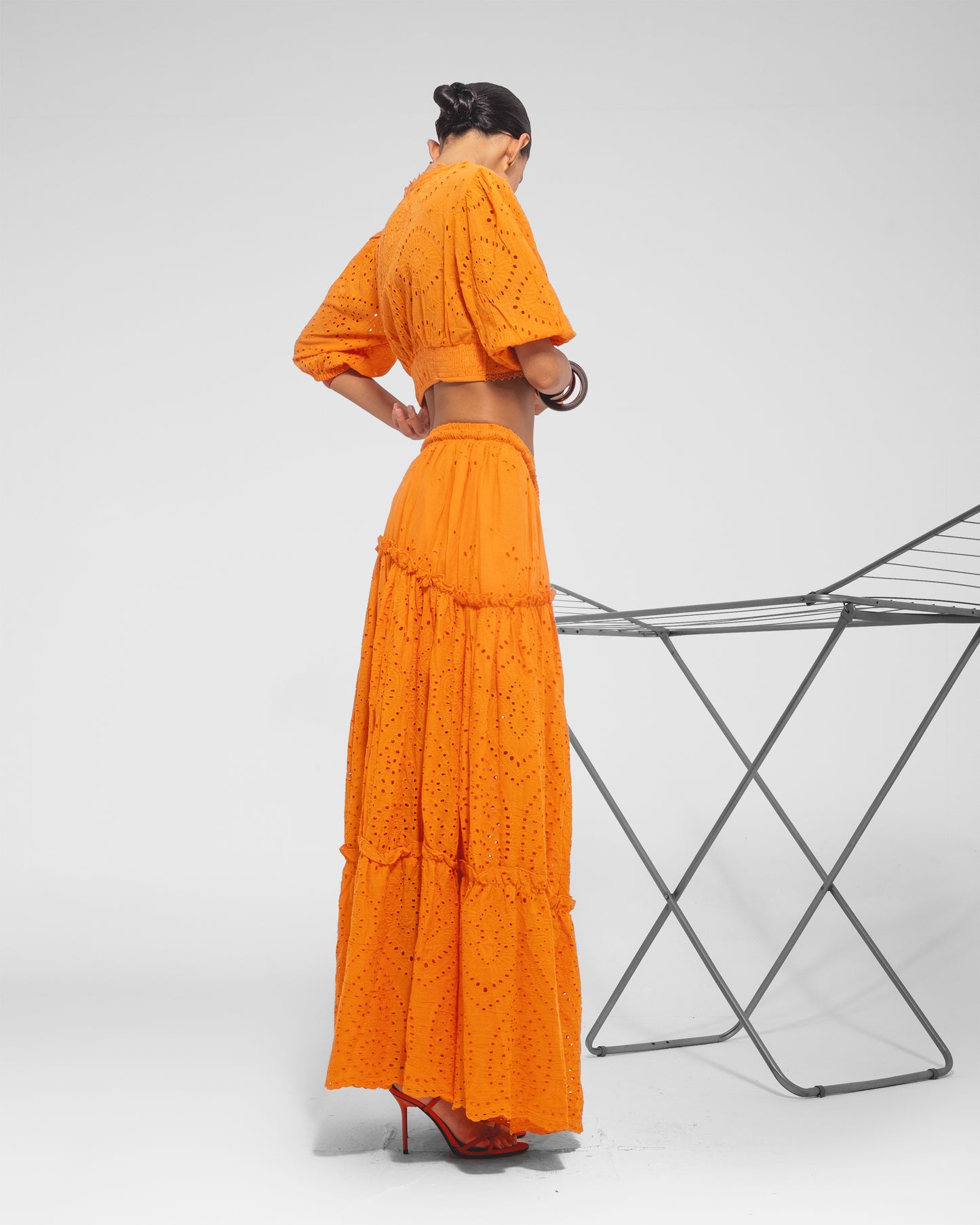 Eyelet Maxi Skirt 