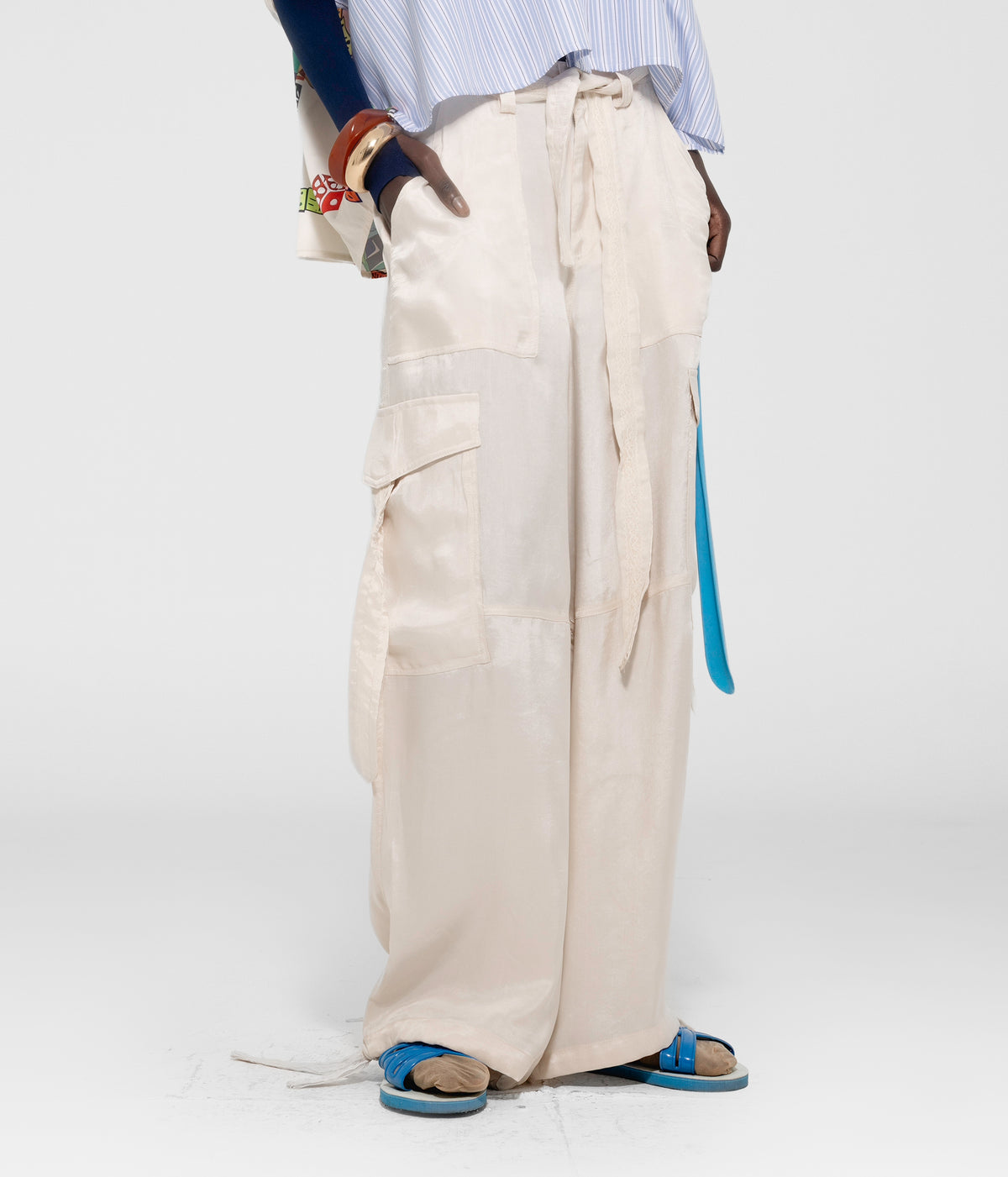 Silk Cargo Pants
