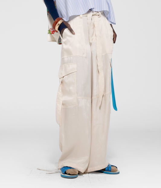 Silk Cargo Pants