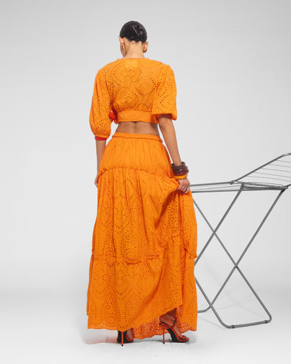 Eyelet Maxi Skirt 