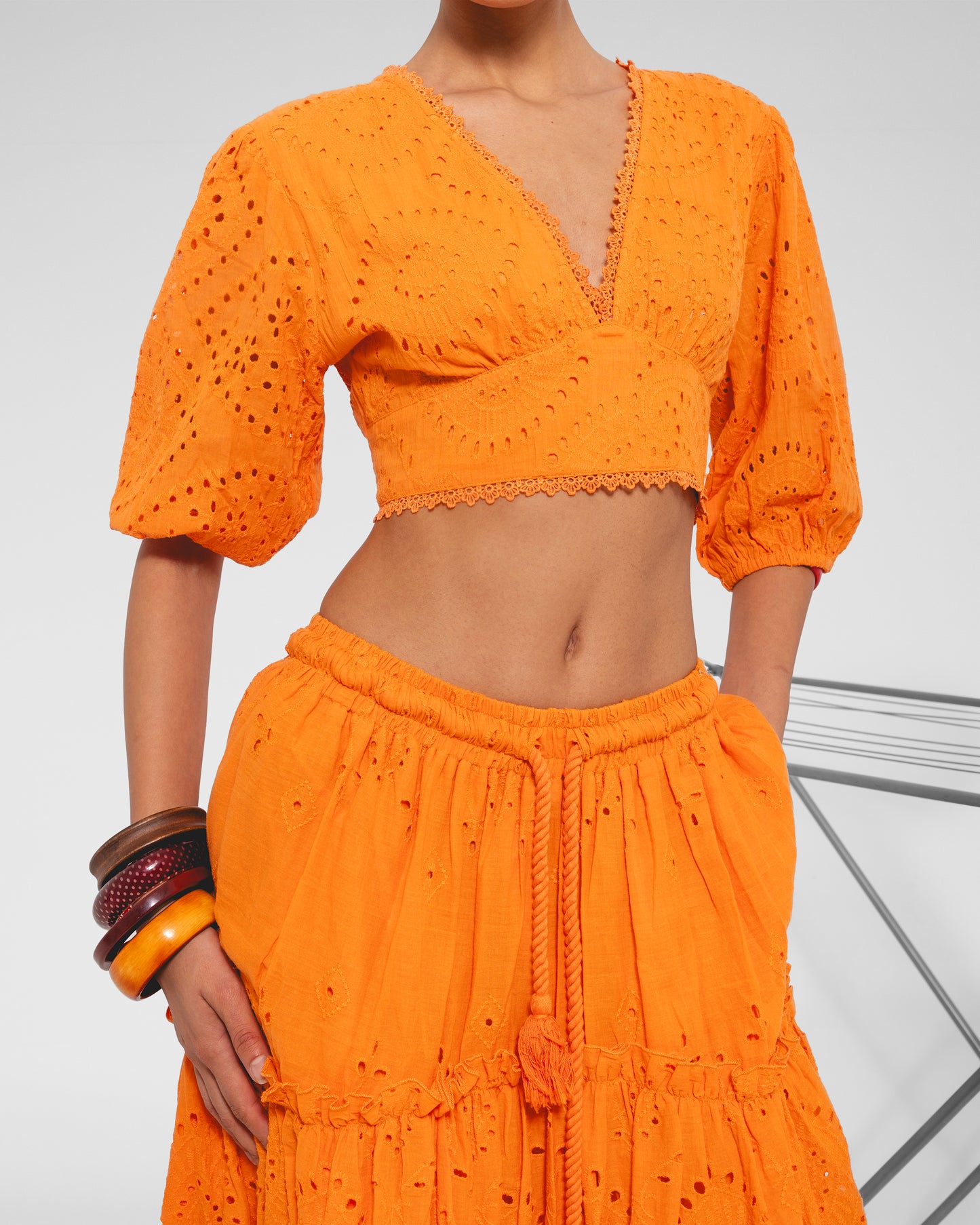 Eyelet Maxi Skirt 