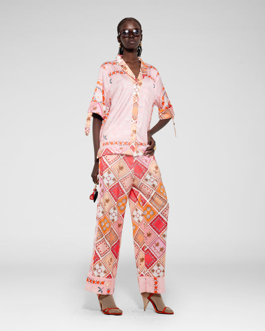 Blush Print Silk Set
