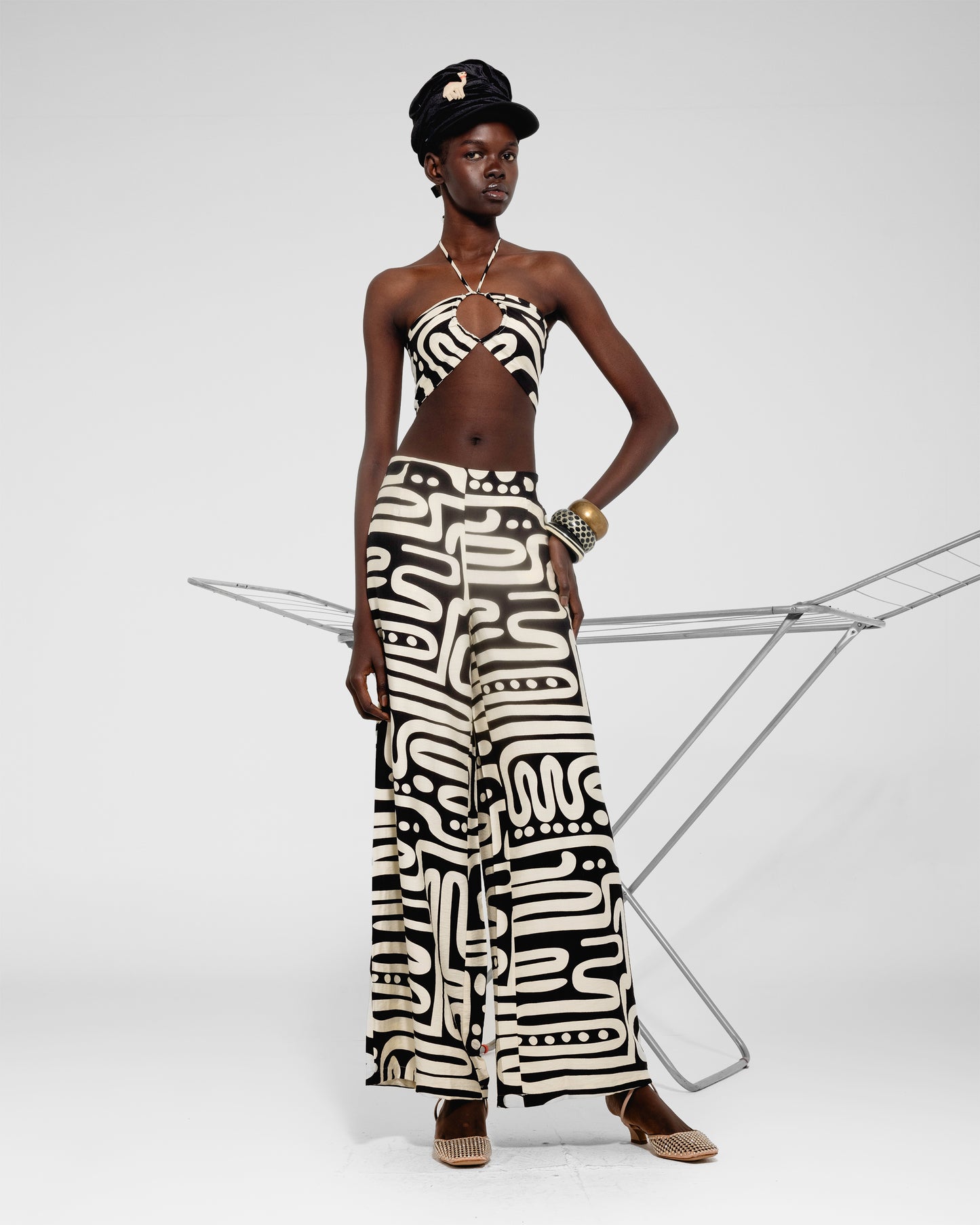Abstract Print Wide-Leg Pants