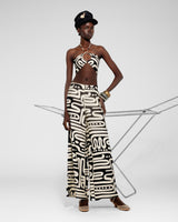 Abstract Halter Top — Black