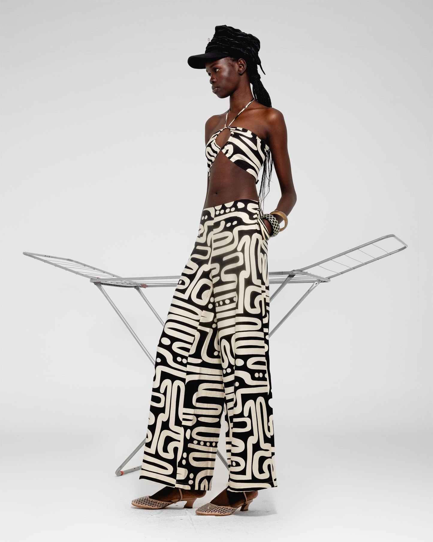 Abstract Print Halter Set