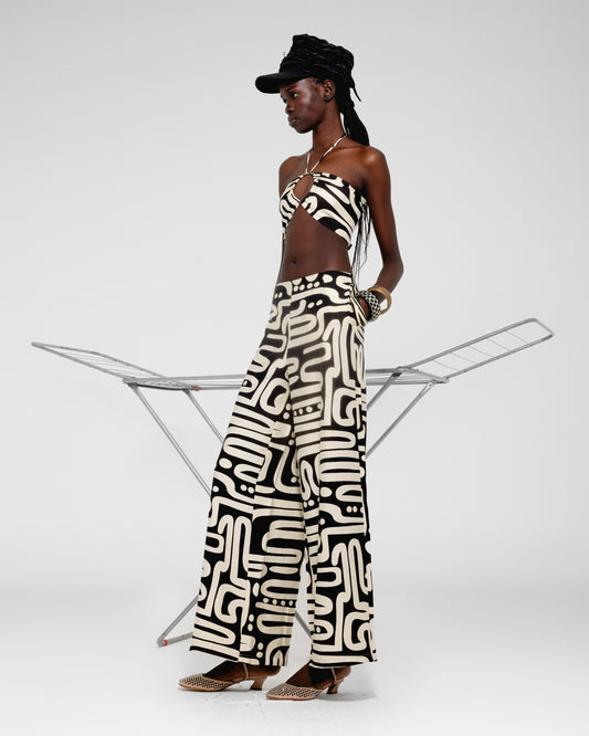 Abstract Print Halter Set