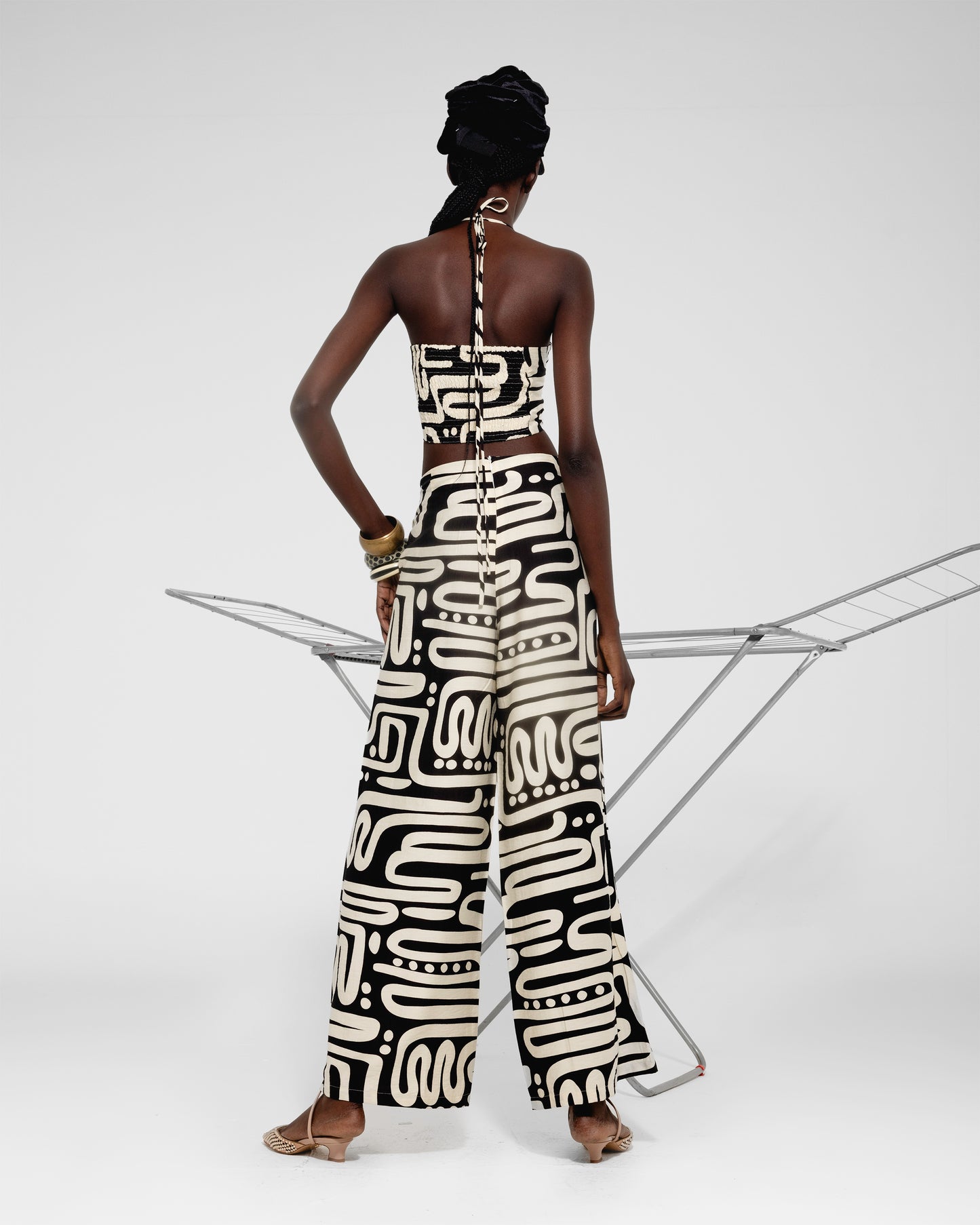 Abstract Print Halter Set