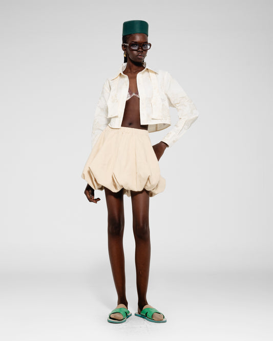 Bubble Hem Mini Skirt