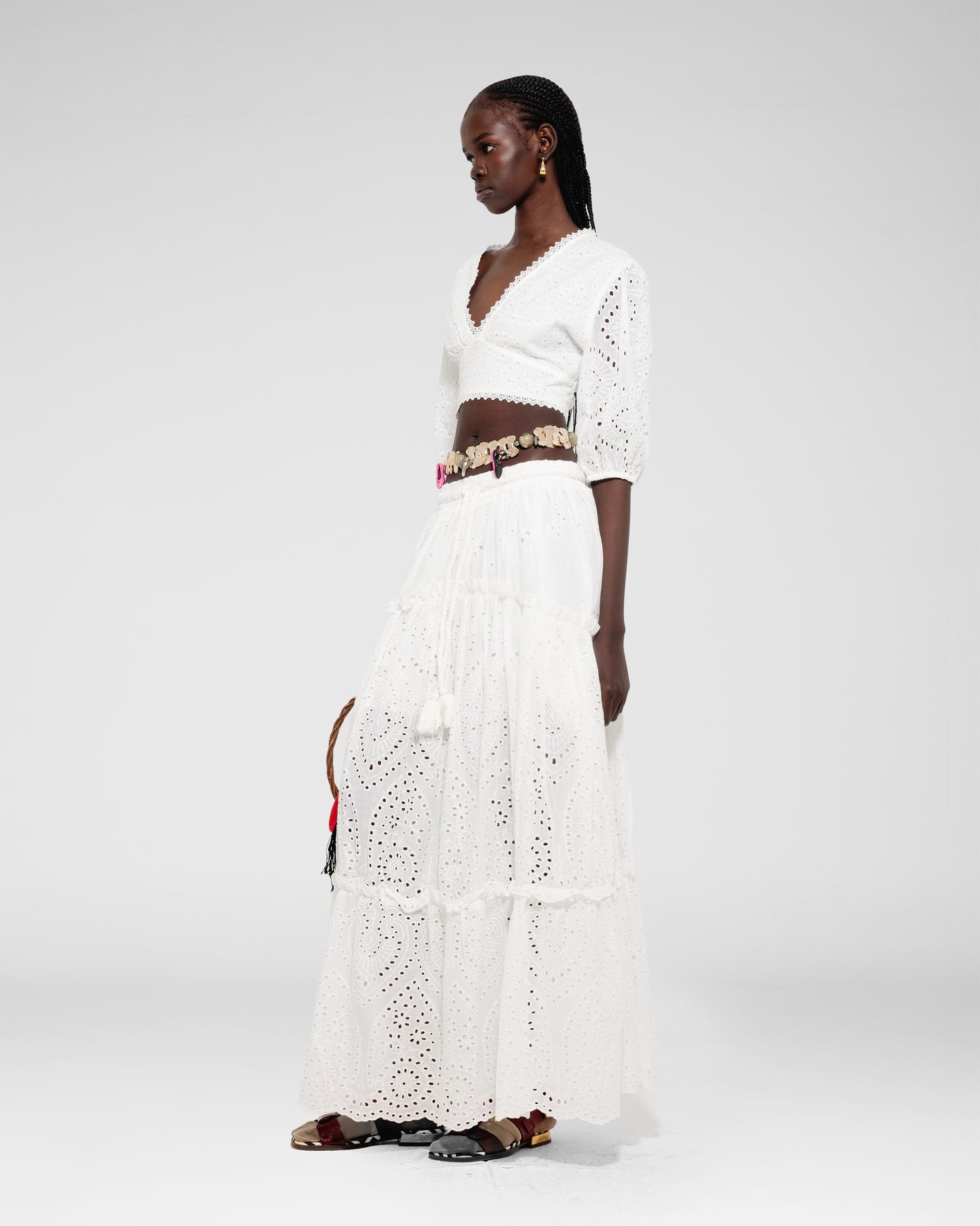 Eyelet Maxi Skirt 