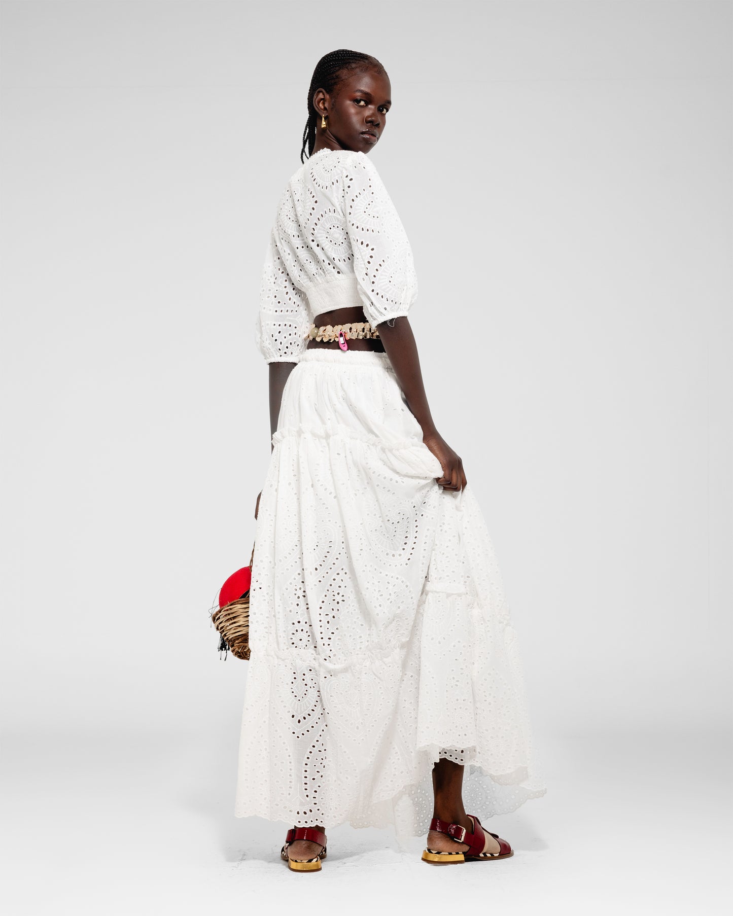 Eyelet Maxi Skirt 
