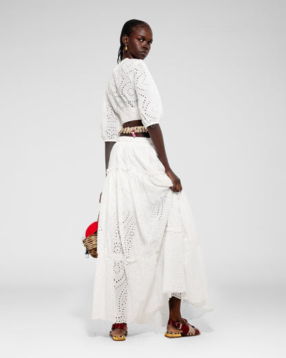 Eyelet Maxi Skirt 
