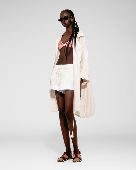 Silk Drawstring Parka