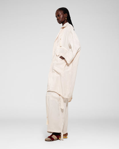 Silk Drawstring Parka