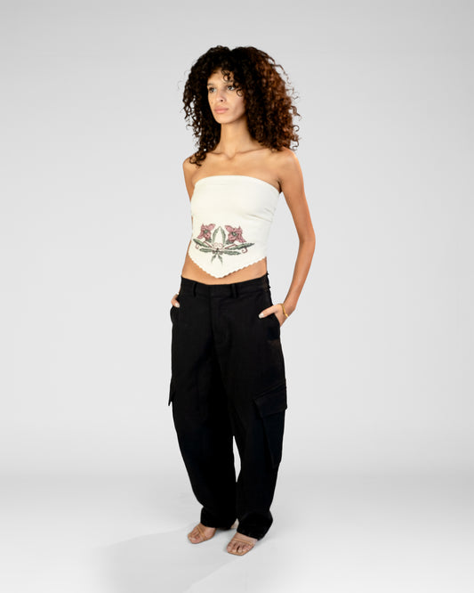 Midnight Embroidered Bandeau