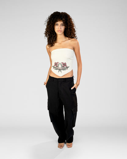 Midnight Embroidered Bandeau