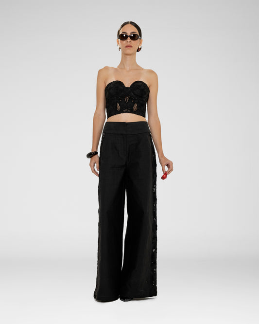 Embroidered Cutwork Bustier