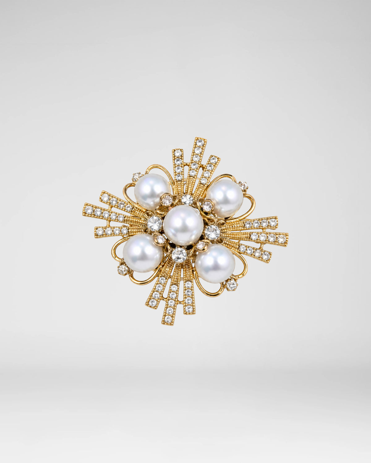 Pearl Radiance Crystal Brooch