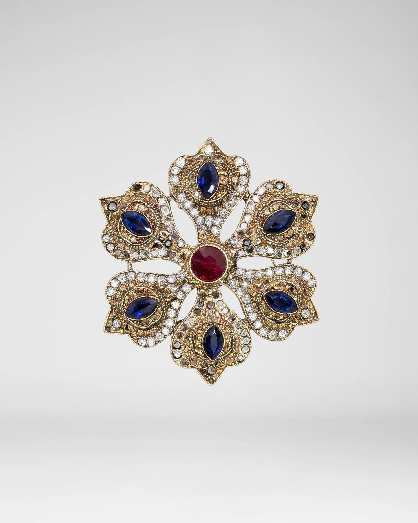 Royal Sapphire Bloom Brooch