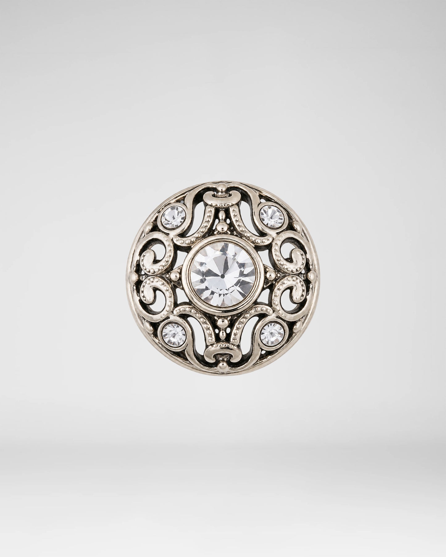 Vintage Crystal Filigree Brooch