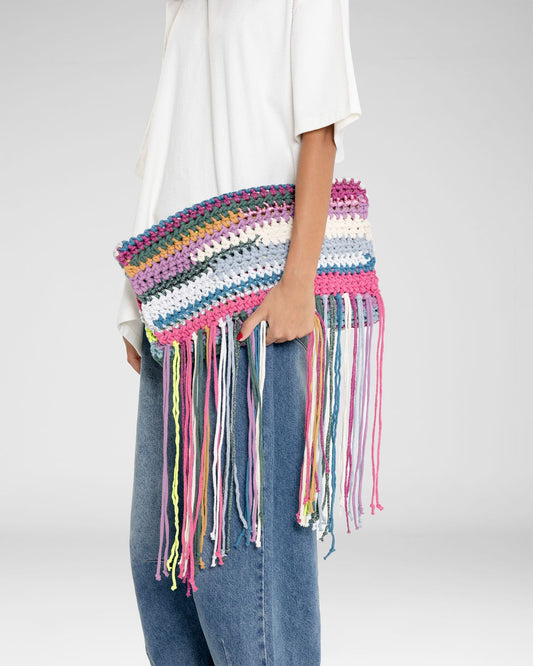 Rainbow Fringe Clutch