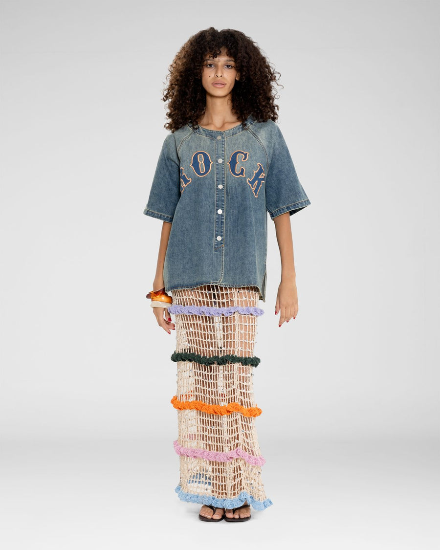 Cascade Ruffle Crochet Skirt