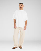 Heavyweight Oversized Tee in Black — White