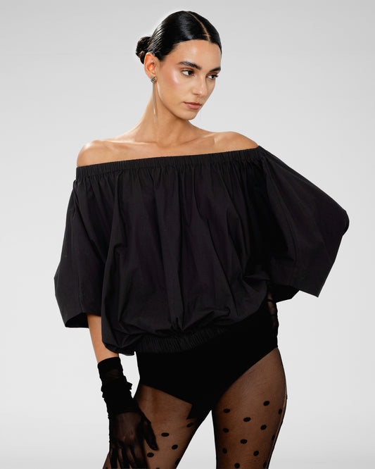 Midnight gathered blouse