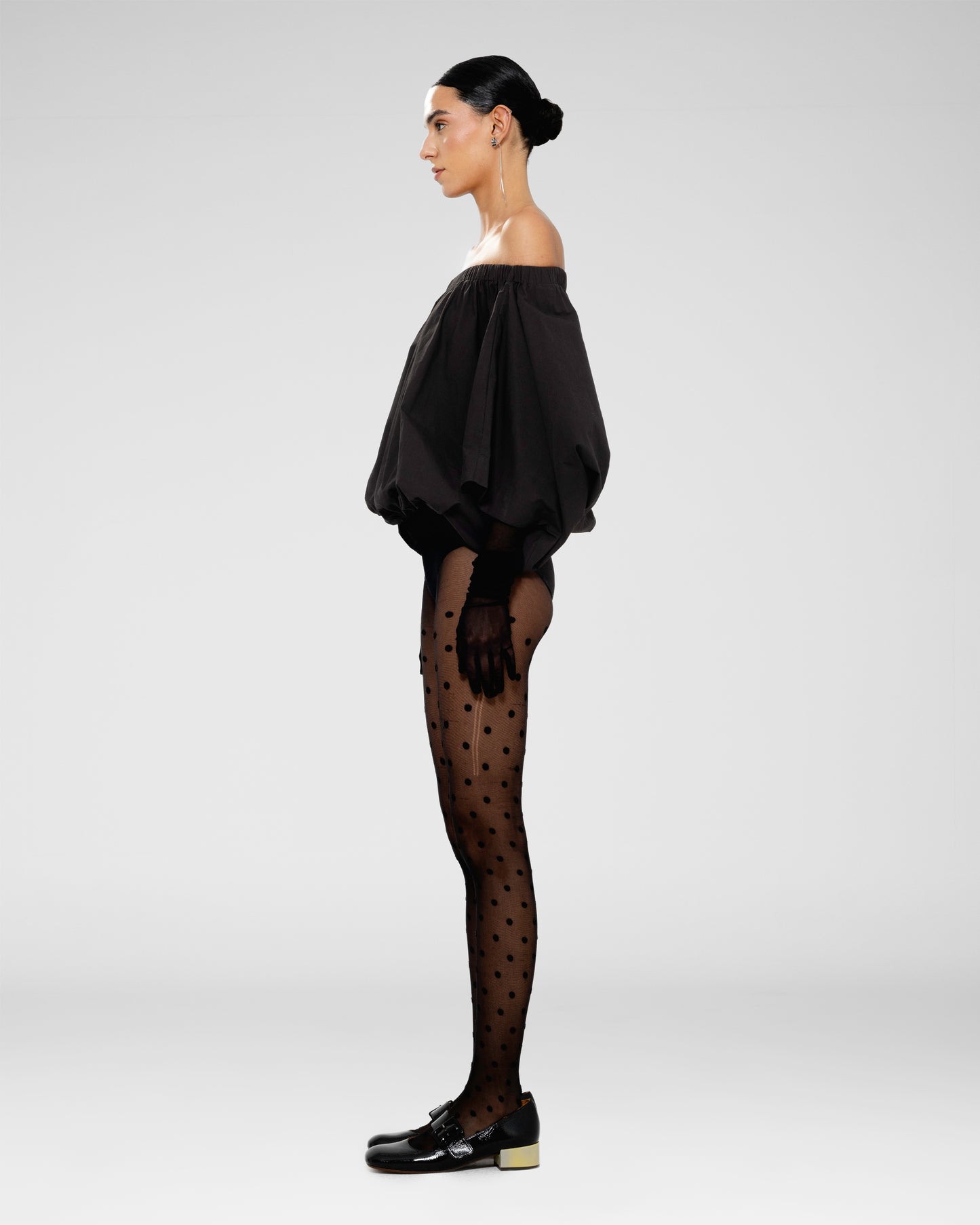 Midnight gathered blouse