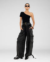 The One Shoulder Top — Black