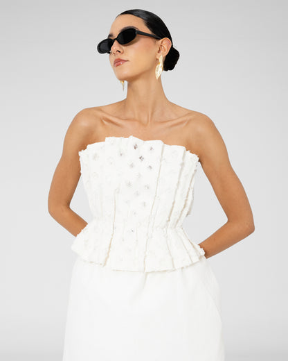 Solid Gathered Corset