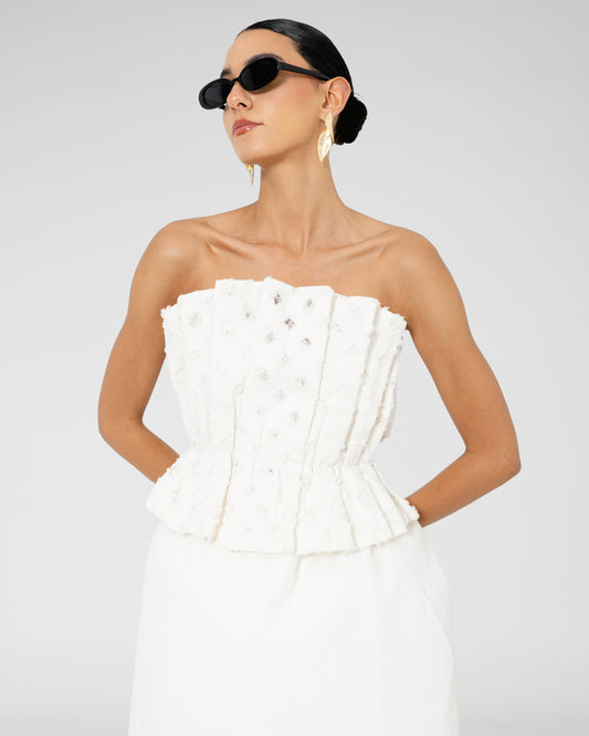 Solid Gathered Corset