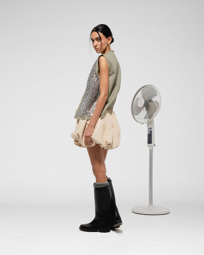 Sequin Panel Utility Vest