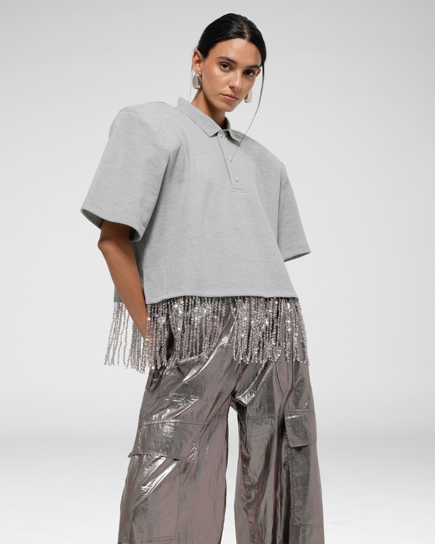 Crystal Fringe Polo