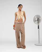 Crochet Butterfly Top — Beige
