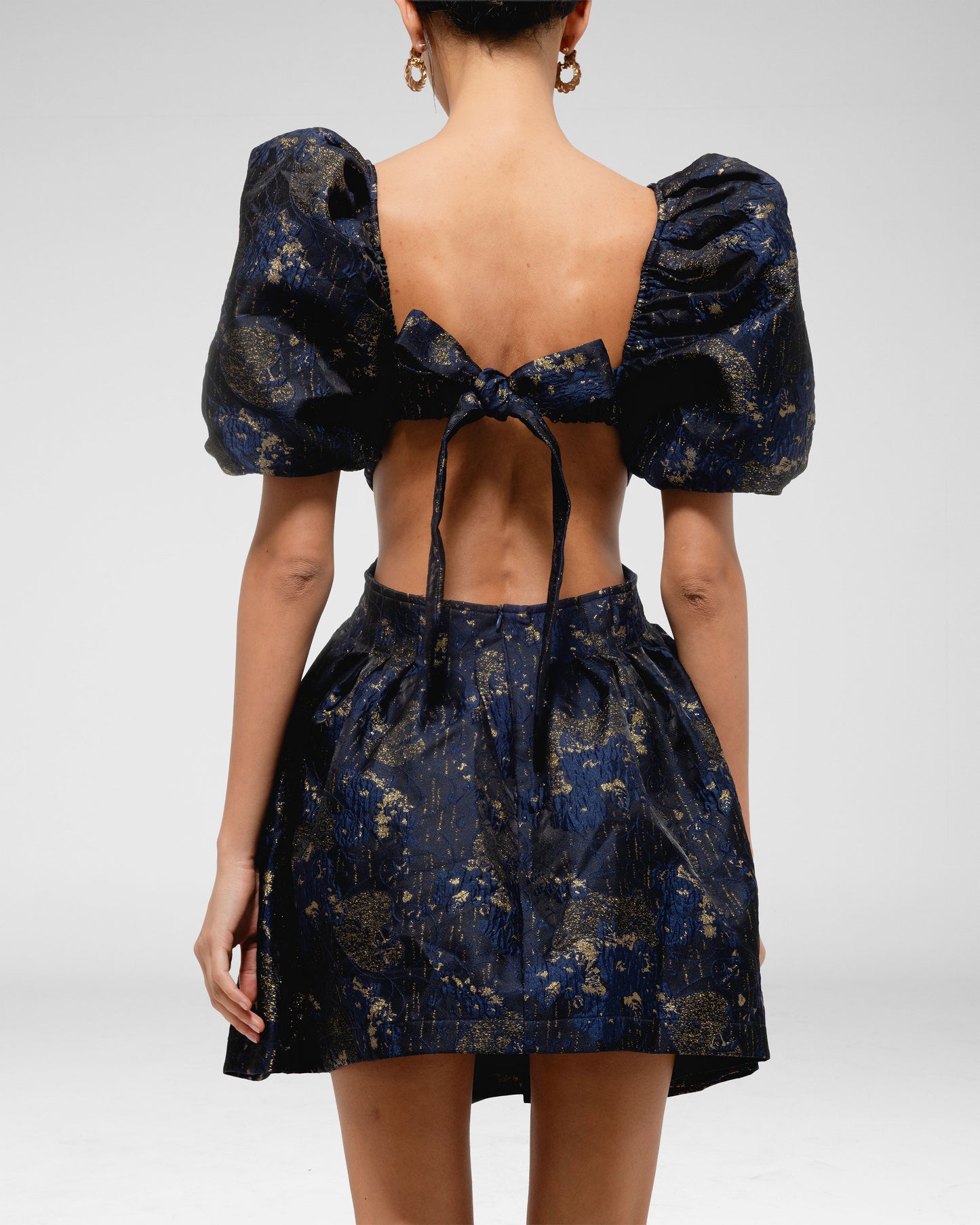 Midnight Garden Puff Dress